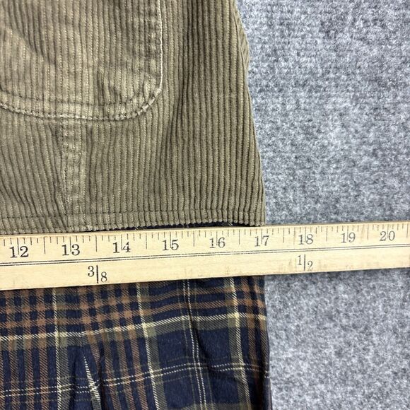 Dress Womens Size M Green Plaid Corduroy Cottagecore Academia - Picture 7 of 13